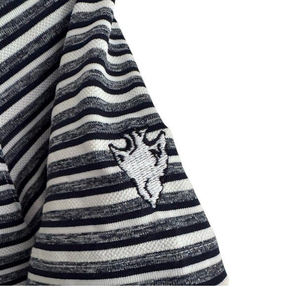 New Puma Kids Golf Polo Shirt Gray Black White Striped T-Shirt Unisex Medium - Picture 5 of 6